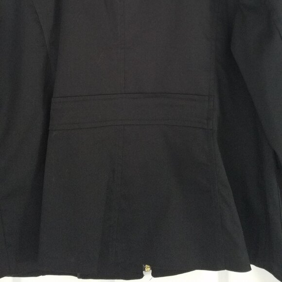 Charter Club Stand Collar Zip Front Blazer Jacket Black w/Gold Buttons Size 18 - Picture 8 of 9